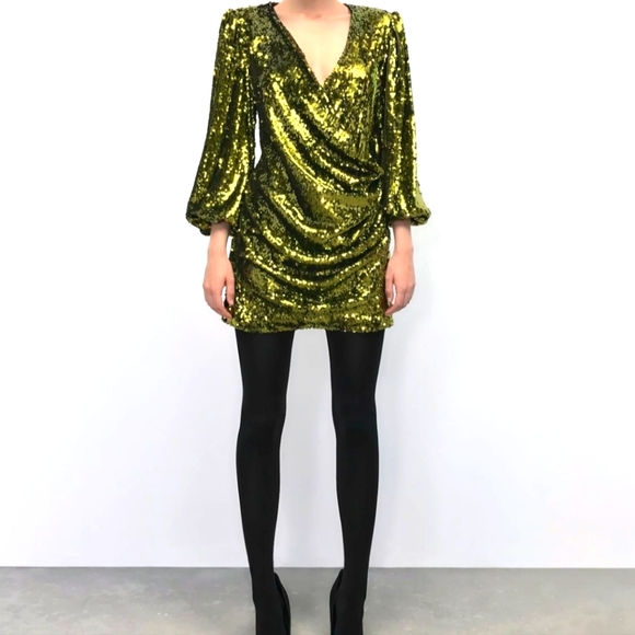 zara sequin wrap dress Zara Sequin Midi Dress by Zara
